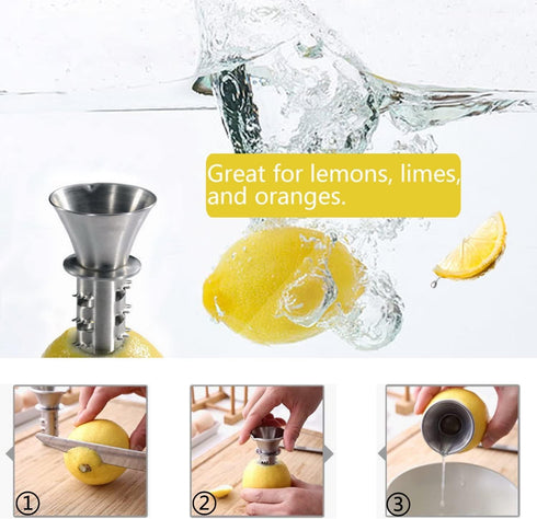 Best Utensils Stainless Steel Manual Lemon Juicer, Reamer 18/8 Stainless Steel, Hand Citrus Juicer and Lemon Pourer...