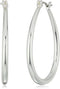Chaps Women's Oval Tubular Clickit Hoop Earrings, Silver...