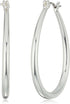 Chaps Women's Oval Tubular Clickit Hoop Earrings, Silver...