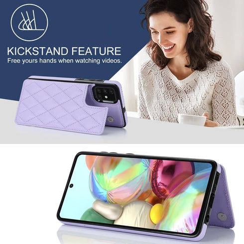 Asuwish Phone Case for Samsung Galaxy A71 5G Wallet Cover with Tempered Glass Screen Protector and Leather RFID Credit Card Holder Stand Slot Rugg...