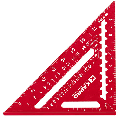 Kapro - 446 High Definition Anodized Rafter Square - Resists Wear and Corrosion - Features Conversion Table and Protractor - Lightweight & Compact...