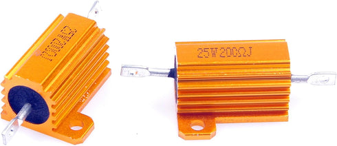 25 Watt 200 Ohm 5% Wirewound Resistor Electronic Aluminium Shell Resistor Gold (Pack of 2)...
