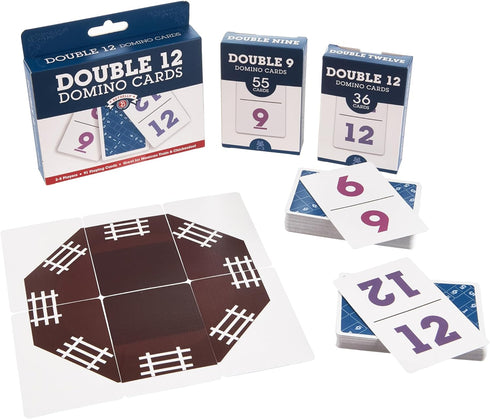 Brybelly Travel Dominos Playing Cards with Numerals - Lightweight Portable Double 12 Dominoes Set - Easy to Hold, Read, and Play for Children and ...