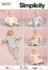 Simplicity 15" Baby Doll Clothes, Hat and Headband Sewing Pattern Kit, Code S9727, Multicolor...