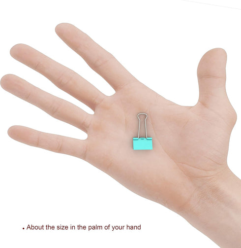 Colored Binder Clips Mini Metal Clamp 5/8-IN / 0.6-inch / 15-mm (Green, 40-Count)...