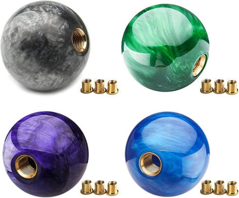 Shift knob Round Ball Marble Style Universal for Manual Automatic Vehicles with 3 adapters (Blue)...