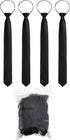 Xinnun 4 Pieces Zipper Ties for Men Adjustable Men's Neckties Zip on Tie for Men Zipper Skinny Necktie Clip on Slim Tie...