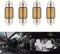 4 PCS 31mm Car Double-tip Reading Light, 4014-12SMD C5W Non-polar Canbus Decoding Filament-free Structure License Plate Light Tail Box Light, Ligh...
