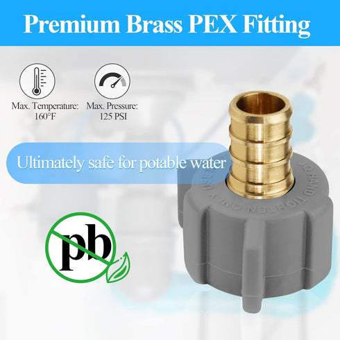 WiseWater 1/2“ PEX Faucet Connector, 4 PCS 1/2” PEX Barb x 1/2” FNPT Swivel Adapter RV Pex Fittings, Pex Fittings 1/2 Inch Brass Faucet PEX Connec...