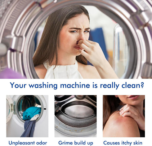 Washing Machine Cleaner and Deodorizer Tablets 24 pack, Washer Cleaner for High-Efficiency He Washers Top Load, Deep Cleaning supply for laundry w...