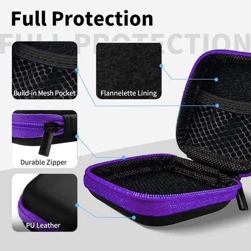 MOLOVA 2Pack Square Earbud Case Portable EVA Carrying Case Storage Bag Cell Phone Accessories Organizer with Carabiner for Earphone, Earbud, Earpi...