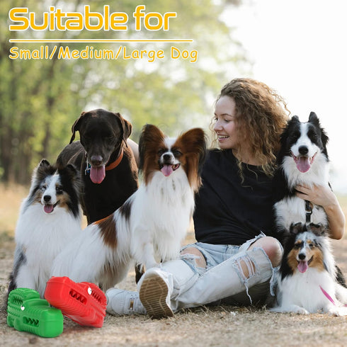 Dog Toys, Squeaky Indestructible Dog Chew Toys for Aggressive Chewers, Tough Alligator Rubber Teething Chew Dog Toys for Large Medium Small Dog (G...