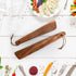 Tebery 4 Pack Small Wood Flipper Teak Wood Spatula Set for Cast Iron, 10 Inch 12 Inch Flat Wooden Turner Multipurpose Wood Cooking Utensil for Fli...