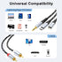 3.5mm to RCA Cable, Lightning to RCA Male to Aux Audio Adapter HiFi Sound Headphone Jack Adapter,(3 in 1 Audio Cable) Connector for iPhone/iPad Sp...
