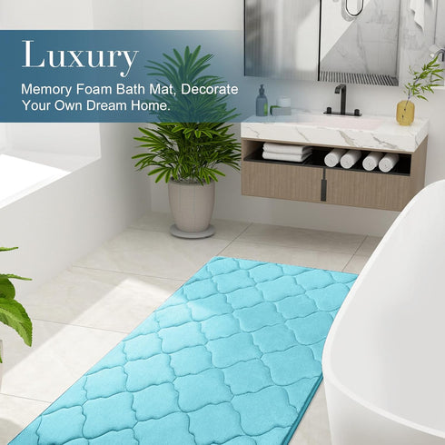 OLANLY Memory Foam Bath Mat Rug 24x16, Ultra Soft Non Slip and Absorbent Bathroom Rug, Machine Wash Dry, Comfortable, Thick Bath Rug Carpet for Ba...