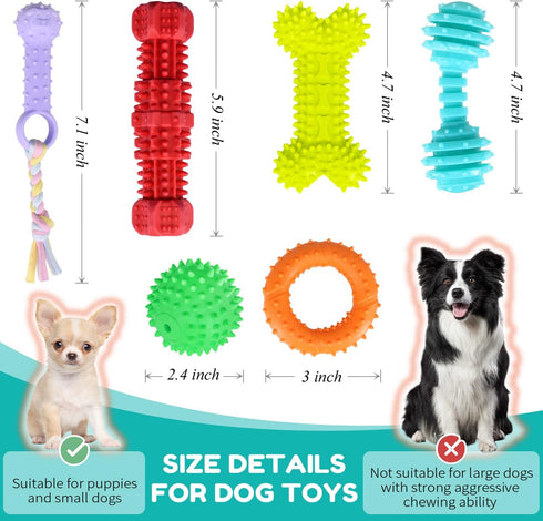 Puppy Chew Toys for Teething, Puppy Toys 6 Pack, Dog Toys for Small Dogs, Squeaky Dog Toy, Puppy Teething Toys for Teeth Cleaning & Gum Massage, A...