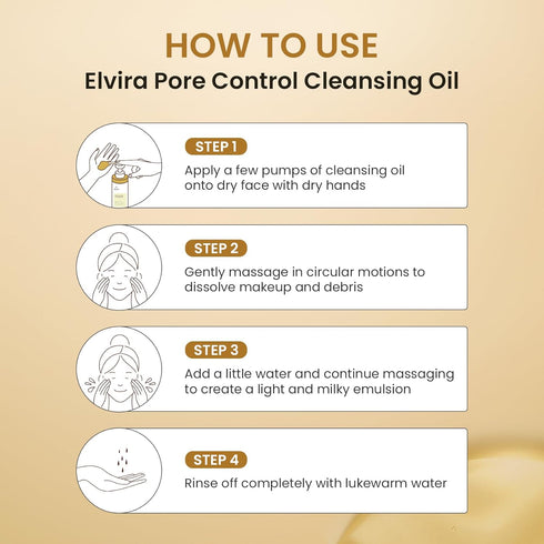 Elvira Pore Control Cleansing Oil, Makeup Remover Facial Cleanser, Blackhead Removal, Gentle Hydrating Facial Cleanser for Dry Sensitive Skin, Fra...