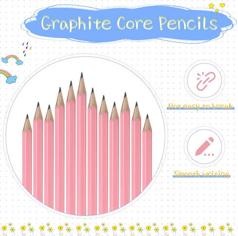 Zonon 24 Pieces Back to School Small Pencils Half Pencils Golf Pencils with Eraser Easy to Hold Graphite HB Pencils for Baby Shower Bridal Shower ...