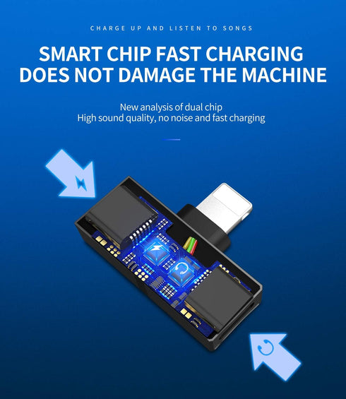 Headphone Adapter for Iphone(2pack)Adaptador para Splitter Audio and Charge Charger Dual Lightning Earphone 2 in 1 Dongle Jack Earbud Cable Compat...