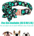 MR. CHUBBYFACE St.Patrick's Day Clover Dog Collar, Whit Green Clovers Adjustable Dog Collar with Flower Tie for Small Medium Large Dogs,XL...
