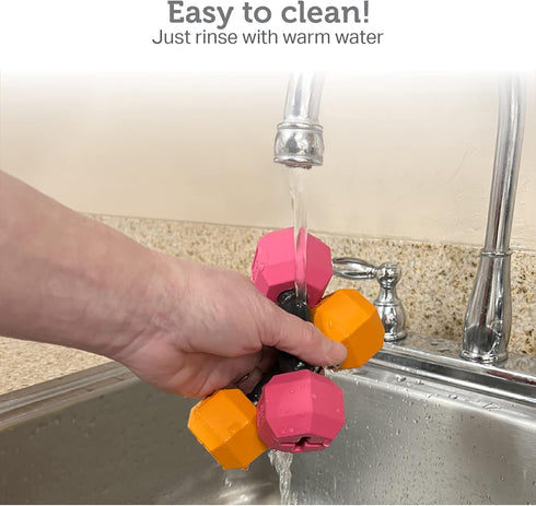 Friends Forever Dog Chew Toy, Interactive Treat Dispensing Toys, Dog Puzzle Fun Indoor Play, Non-toxic Durable Natural Rubber, Pink/Orange 2 Piece...