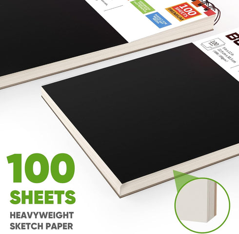 Soucolor 9" x 12" Sketch Book, 1-Pack 100 Sheets Spiral Bound Art Sketchbook, Acid Free (68lb/100gsm) Artist Drawing Book Paper Painting Sketching...