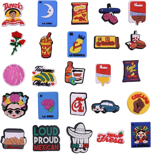 100Pcs Mexican Shoe Charms for Clog Sandals, Mexico Themed Charms for Teen kids Adults Women Men Boys Girls Party Favor Birthday Gifts...