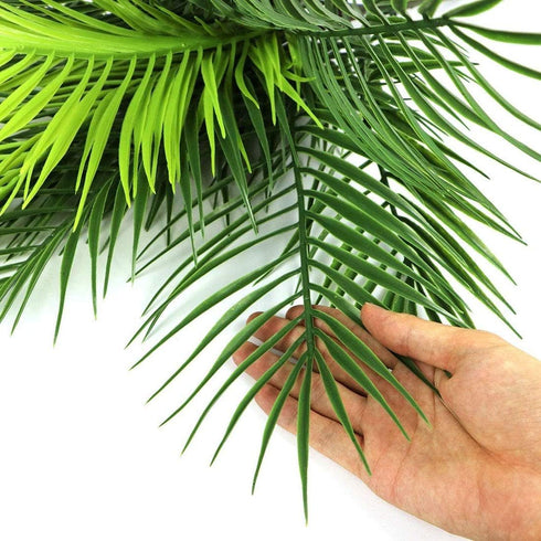 Artificial Palm Plants, Plastic Tropical Palm Tree Shrubs Fake Greenery Decor for Outdoor Indoor Home Garden Verandah Party Wedding Table Centerpi...