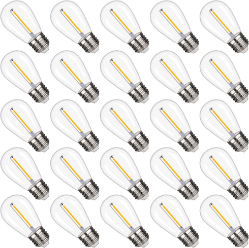 S14 Replacement LED Light Bulbs, Shatterproof & Waterproof 1W S14 LED Bulbs, Outdoor String Lights , E26 Base Patio Edison LED Light Bulbs, Warm W...