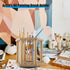 Rotating Paint Brush Holder 25 Holes Bamboo Display Drying Stand Artist Paint Brush Organizer Watercolor Brush Stand Rack Paint Brush Storage Art ...