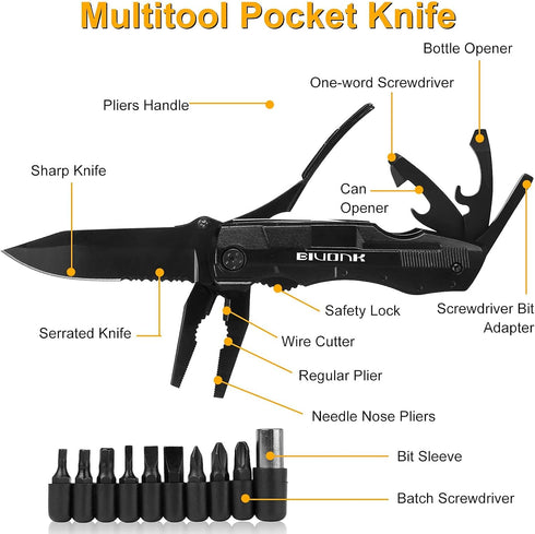 Mens Gifts, Multitool Pocket Knife, Gifts for Men Husband, Father's Day Birthday Gifts, Utility Knife Folding Tactical Knife With Blade, Plier, Sc...
