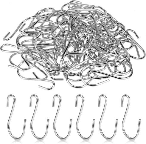 60 PCS S Hooks for Hanging 1 Inch Metal Hanging Hooks Mini S Hooks S Shaped Iron Wire Hook Hanger for Hanging Jewelry Small Kitchenware Potted Pla...