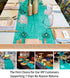 ShinyBeauty Mint Green Table Runners 2Packs 12''x72'' Teal Sequin Table Runners Glitter Fabric Table Runner 72 Inches Long Sparkle Table Cover Ove...
