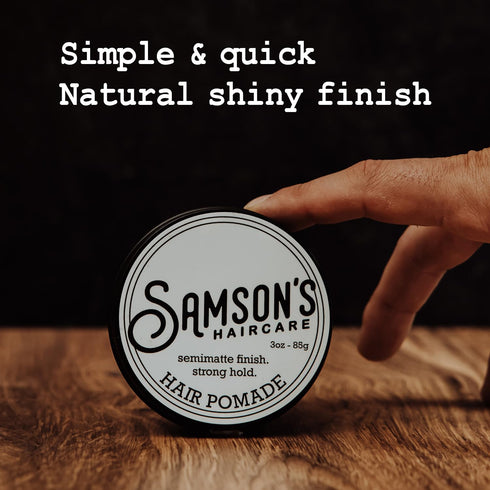 SAMSON'S HAIRCARE Pomade, All Day Hold for Classic Styles, Water-based,non-soluble, Natural Ingredients, Classic barbershop scent, Natural Shine, ...