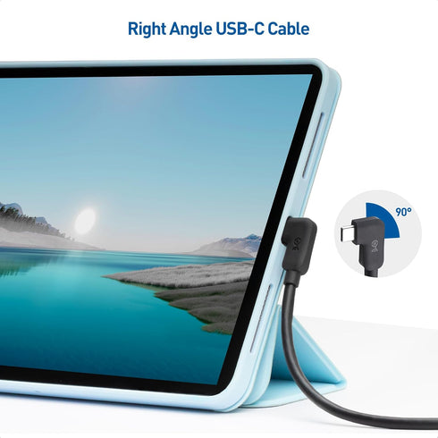 Cable Matters 20Gbps Right Angle USB C Cable 6ft, Support 8K 30Hz & 4K 120Hz Video, 240W Power Delivery, (90 Degree Right USB C Cable, Right Angle...