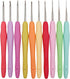 MTGHYARE 10 Small Sizes Lace Crochet Hooks Set 0.5mm - 2.75mm Ergonomic Soft Grip Handle Crochet Hook Needles Thread Crochet Hooks Yarn Lace Knitt...