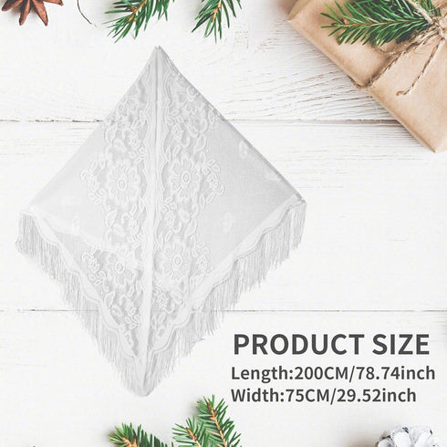 simarro Women Lace Wraps Shawls Soft Mesh Fringe WrapsTriangle Scarf Shawl for Wedding Evening Party Dresses...