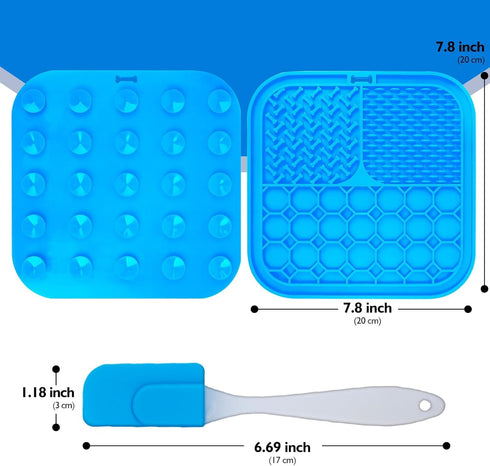 2 PCS Lick Mat for Dogs, Slow Feeder Licking Mat, Anxiety Relief Lick Pad with Suction Cups for Peanut Butter Food Treats Yogurt, Pets Bathing Gro...