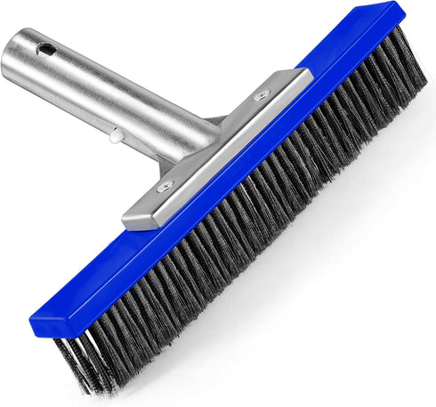 Heavy Duty Pool Brush Head?10-inch Metal Pool Brushes Head with Stainless Steel Wire Bristles & Aluminium Back for Remove Calcium Buildup, Rust St...