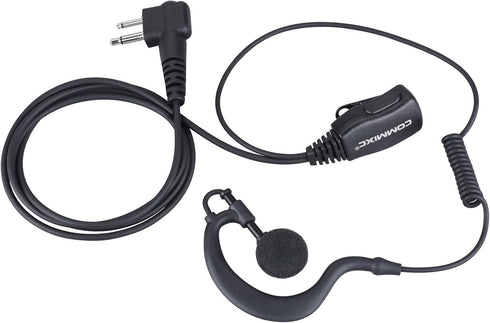 (2 Pack) Walkie Talkie Earpiece, 2-Pin 2.5mm/3.5mm G Shape Walkie Talkie Headset with PTT Mic, Compatible with Motorola Two-Way Radios...