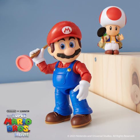 THE SUPER MARIO BROS. MOVIE - 5 Inch Action Figures Series 1 – Mario Figure with Plunger Accessory...