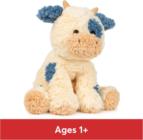 GUND Cozys Collection Cow, Stuffed Animal for Ages 1 and Up, Spring Decor Plush Toy, Cream/Blue, 10”...