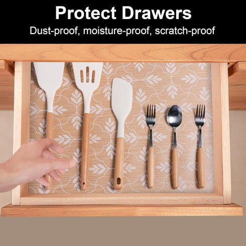 Cooyes Shelf Liner Drawer Liners, Shelf Liners for Kitchen Cabinets, Non Adhesive Cabinet Liner, EVA Waterproof Non-Slip Refrigerator Liners for K...