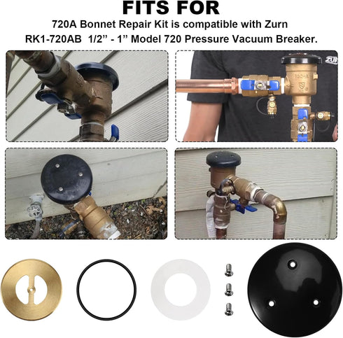 Aillsa 720A Bonnet Repair Kit for Zurn 1/2 '', 3/4 ''and 1 ''Pressure Vacuum Breaker...