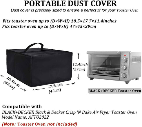 Toaster Oven Cover Heavy Duty Heat-Resistant Dust-proof Waterproof Cover Case Compatible With BLACK+DECKER Black & Decker Crisp 'N Bake Air Fryer ...