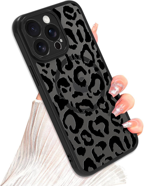ZIYE Magnetic Case Designed for iPhone 15 Pro Leopard Pattern Phone Case with Camera Protection,Silicone TPU iPhone Protective Cover Cheetah Desig...