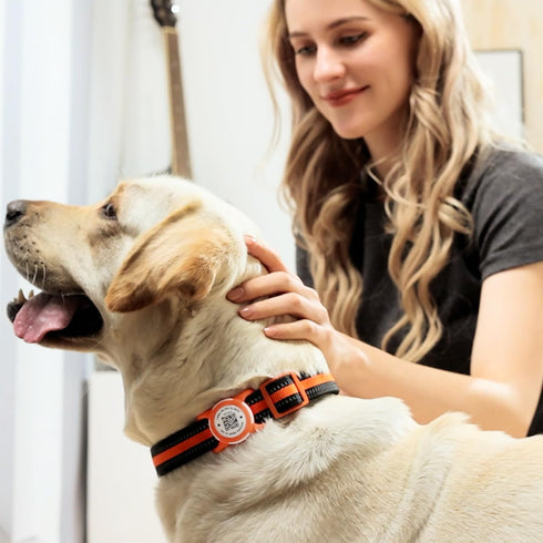 QR Code Airtag Holder, Scan QR Code Send Location Alert Email, Waterproof Full Body Protection Anti-Lost Air Tag Case, Airtag Accessories for Dog,...