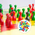 NUOBESTY Wooden Chess Board 48pcs Wooden Chess Pieces Multicolor Checkers Pieces Wooden Pawn Chess Pieces Figurine Pawns Wooden Replacement Chess ...
