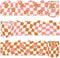 Whaline 98.4ft Retro Groovy Bulletin Board Borders Pink Brown Checkered Flower Die-Cut Rolled Bulletin Board Trim for School Classroom Office Chal...