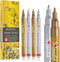 Acrylic Paint Pens - Permanent Markers 2 Gold Pens & 2 Silver Paint Marker Pens Set of 4 Acrylic Pens 0.7mm Extra Fine Tip - Ideal for Rock Painti...